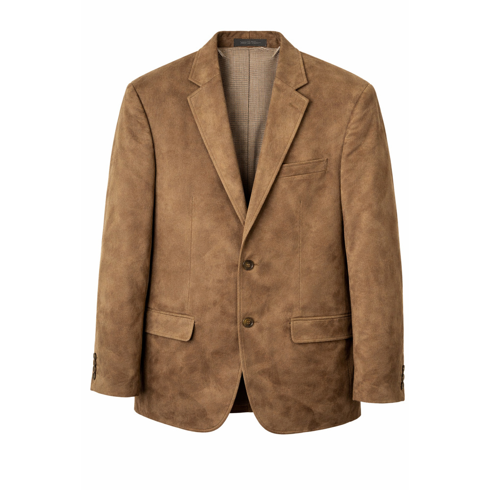 Chaps Tan Faux Suede Sport Coat Blazer Classic Lined Dress Jacket 42L